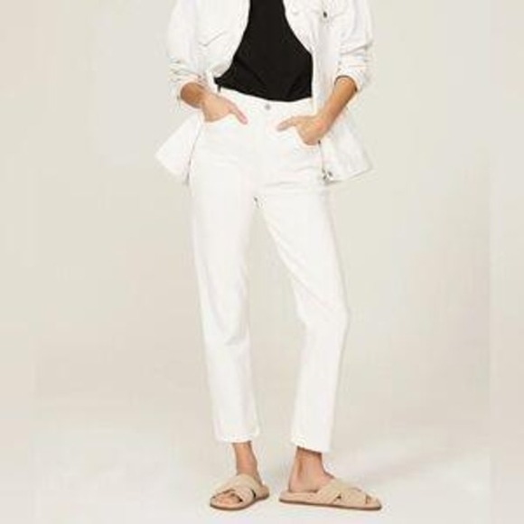Agolde Riley High Rise Straight Crop (Comfort Stretch) In Sour Cream‎ Size 28